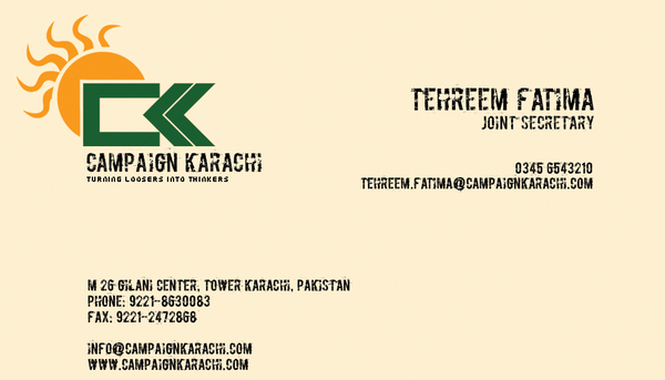 Campaign Karachi - Visitng card